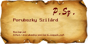 Porubszky Szilárd névjegykártya
