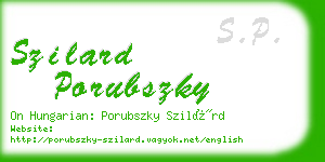 szilard porubszky business card